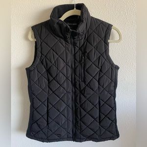 Black quilted vest